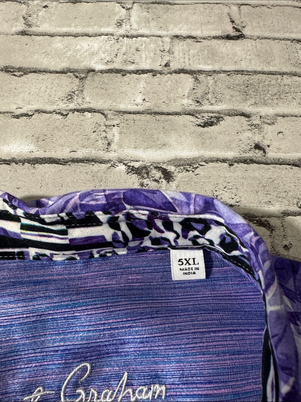 Robert Graham mens 5XL XXXXXL purple geo abstract flip cuff button up shirt EuC - Picture 3 of 6